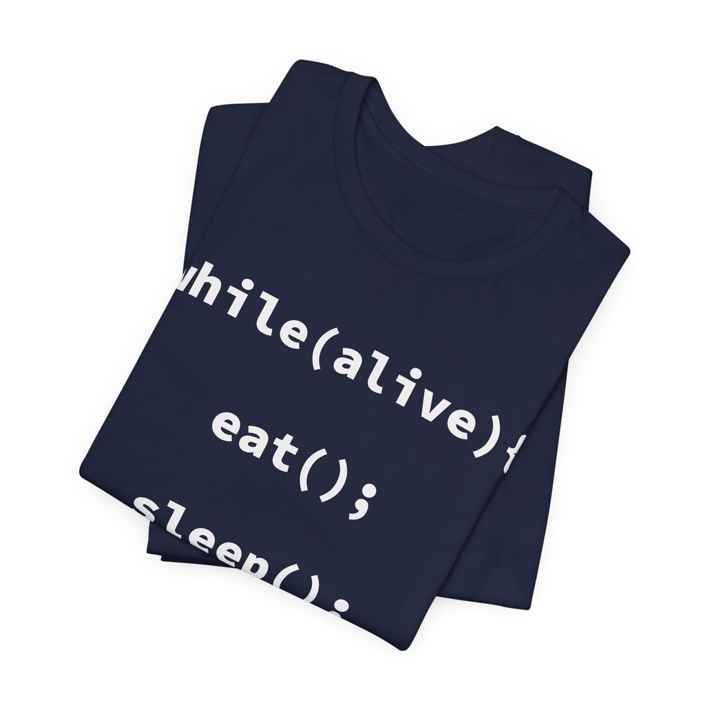 While Alive Eat Sleep Code T-Shirt | Programmer Coding Shirt | Developer Gift | Minimal Coding Tee