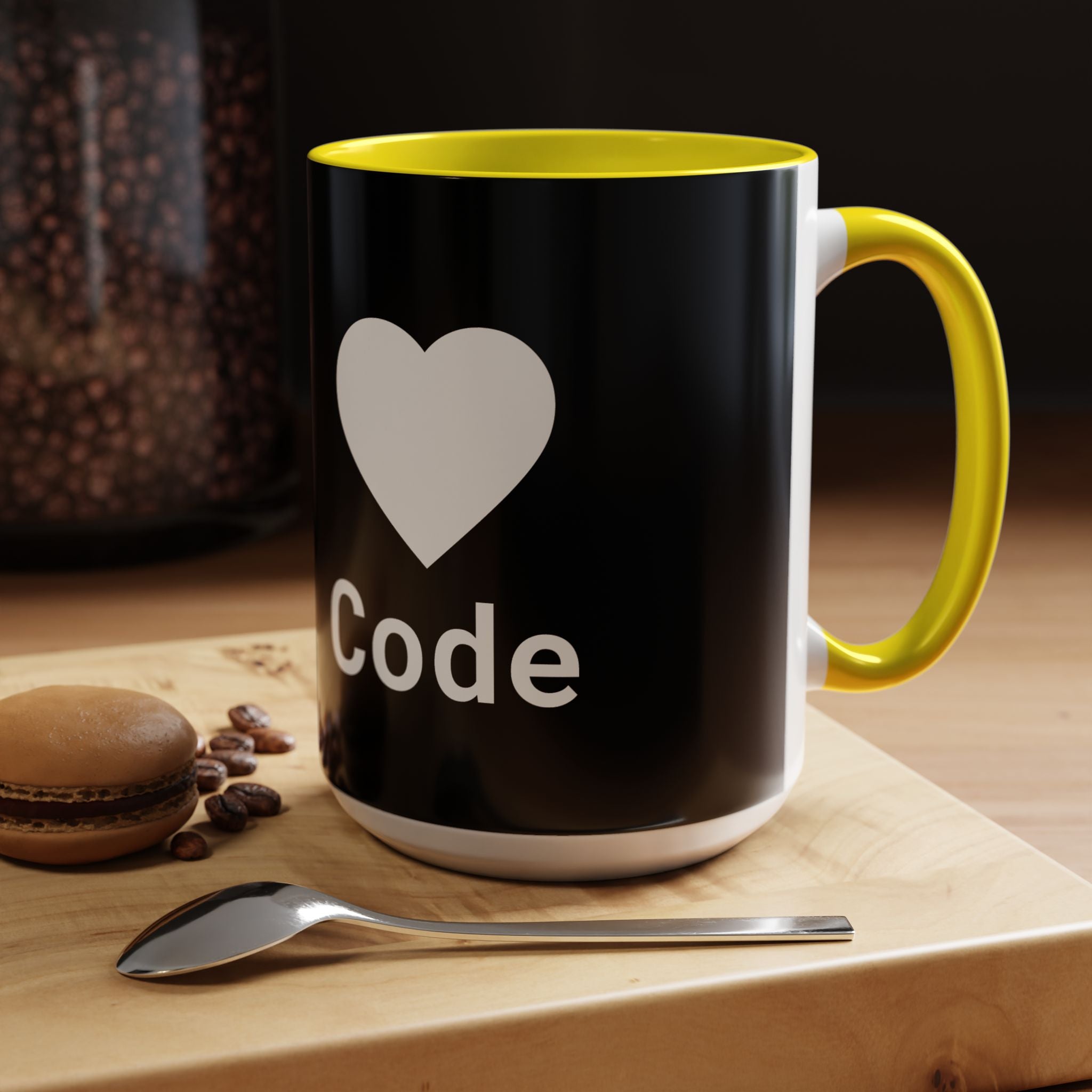 I <CODE> Heart Mug | Programmer Two-Tone Coffee Mug (11oz, 15oz)