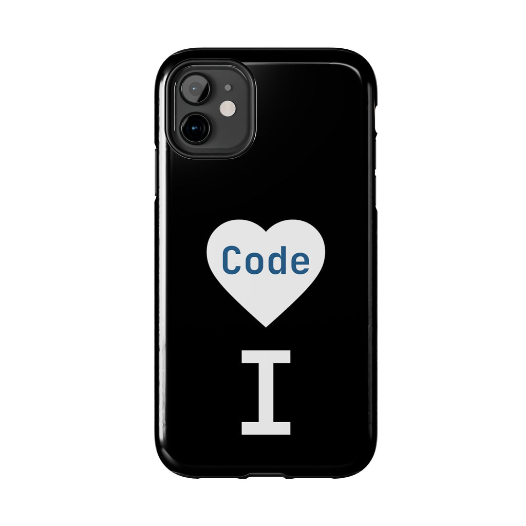 I <CODE> Heart Phone Case | Minimalist Developer Cover