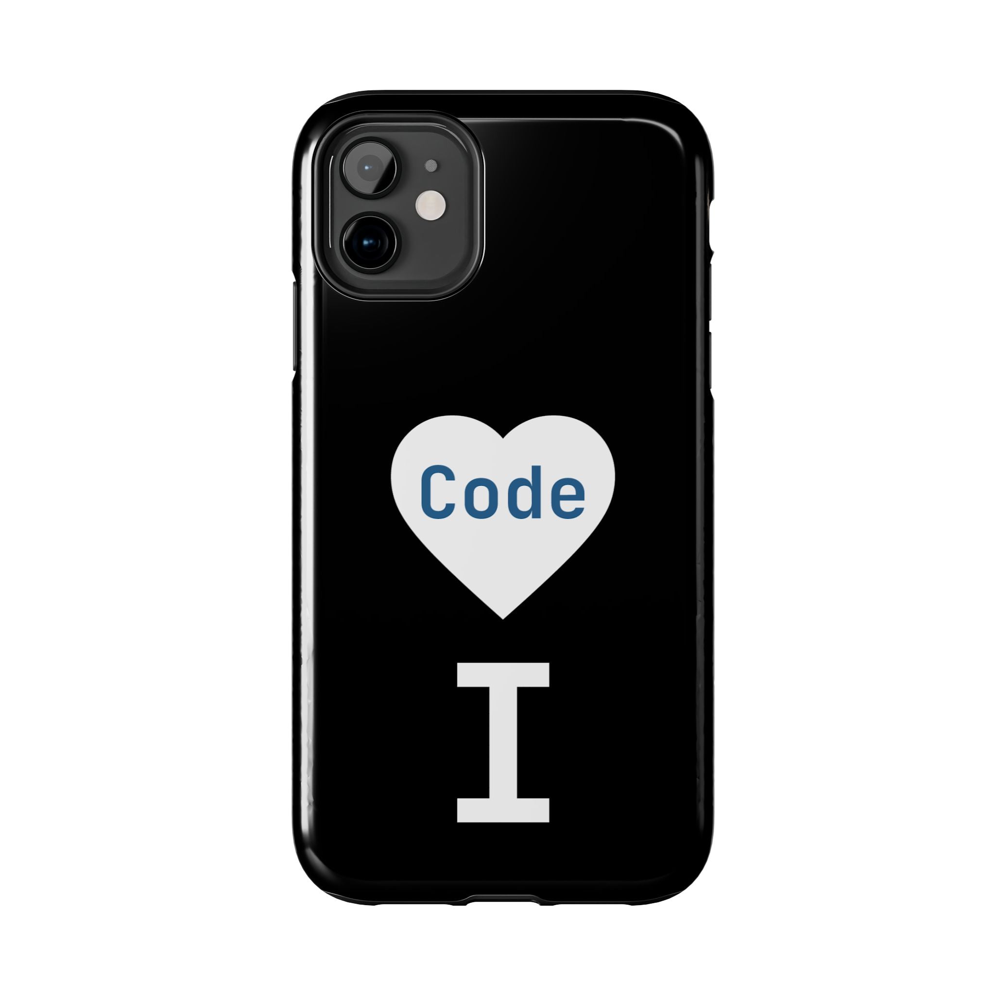 I <CODE> Heart Phone Case | Minimalist Developer Cover