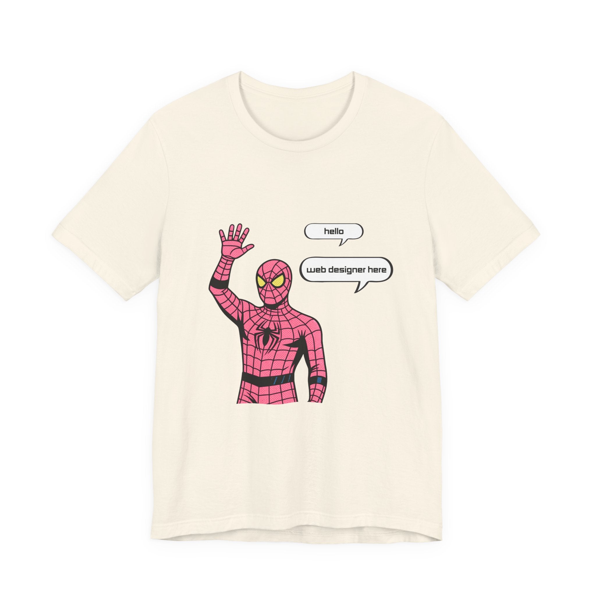 Spider Costume Tee — "hello web designer here" Graphic T-Shirt