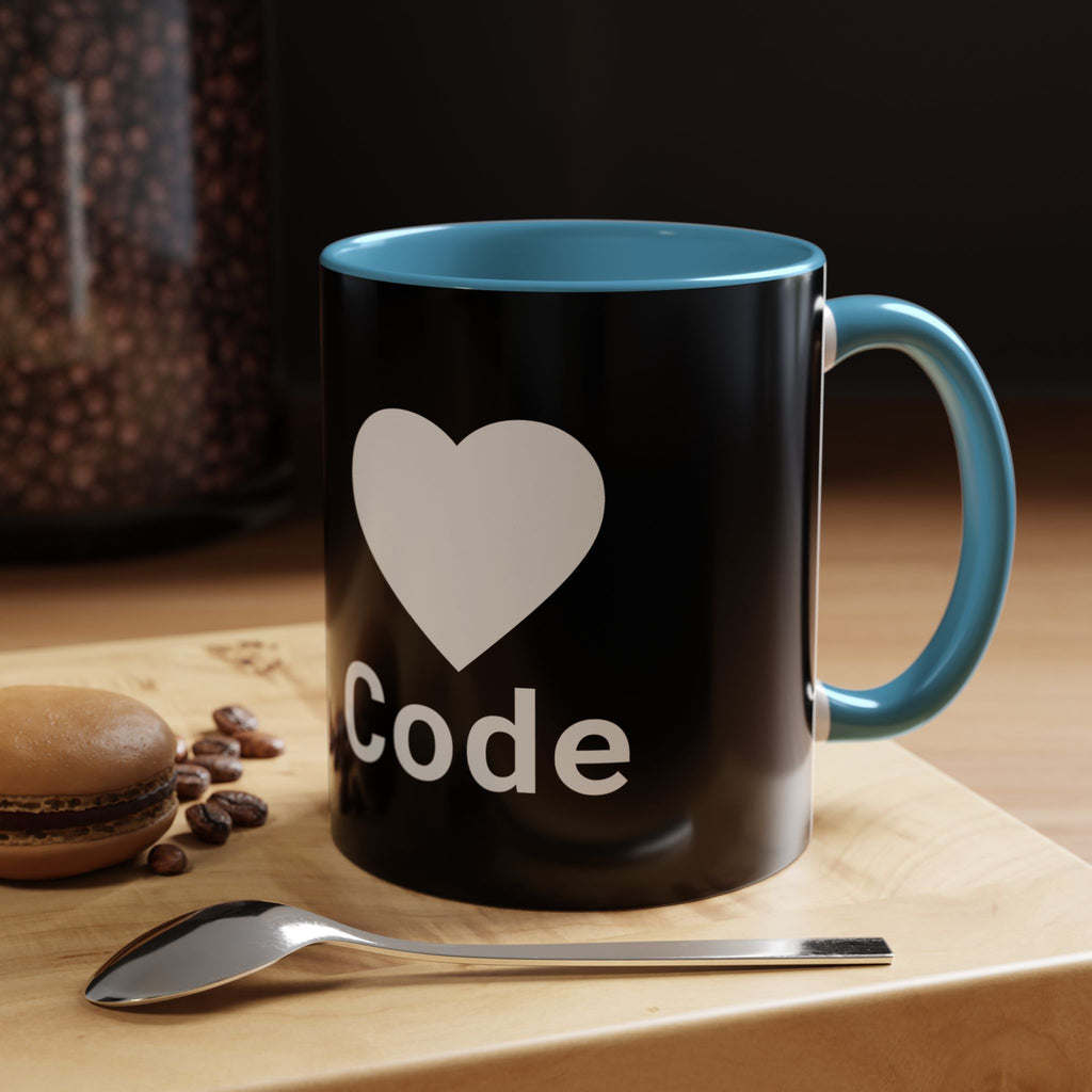 I <CODE> Heart Mug | Programmer Two-Tone Coffee Mug (11oz, 15oz)