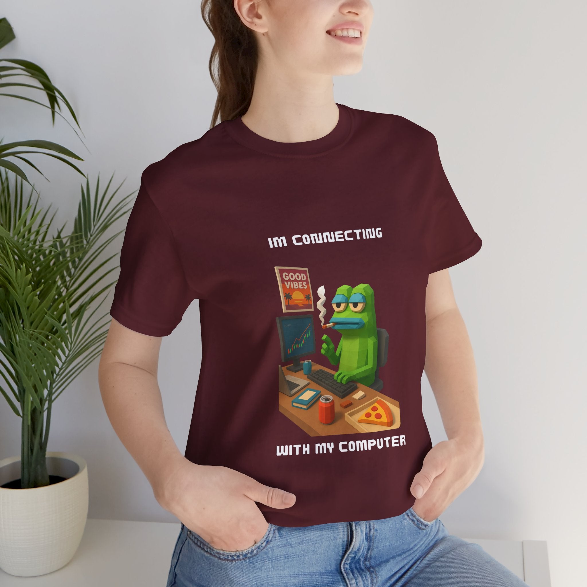 Gamer Frog Tee — "Good Vibes" Desk Gaming T-Shirt