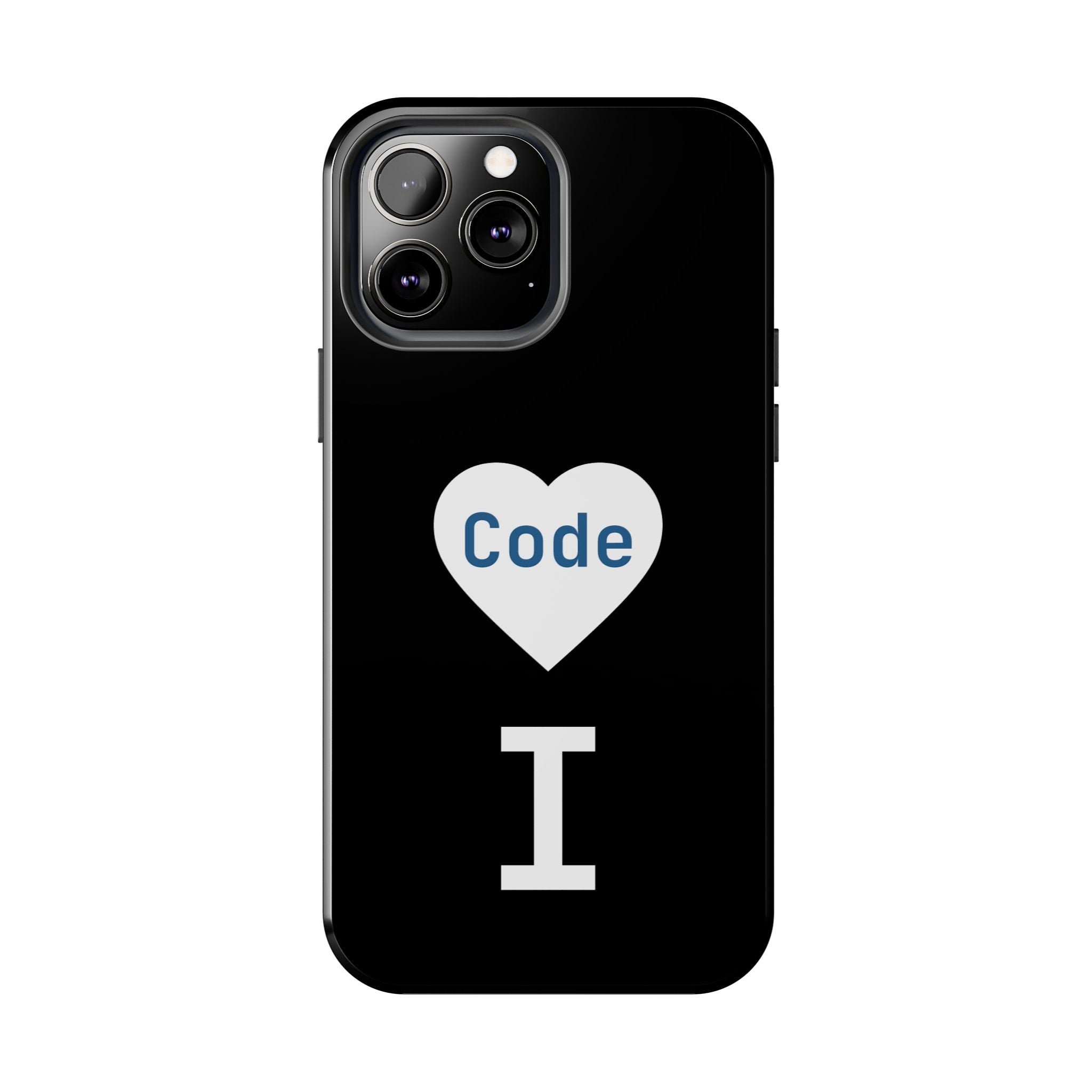 I <CODE> Heart Phone Case | Minimalist Developer Cover