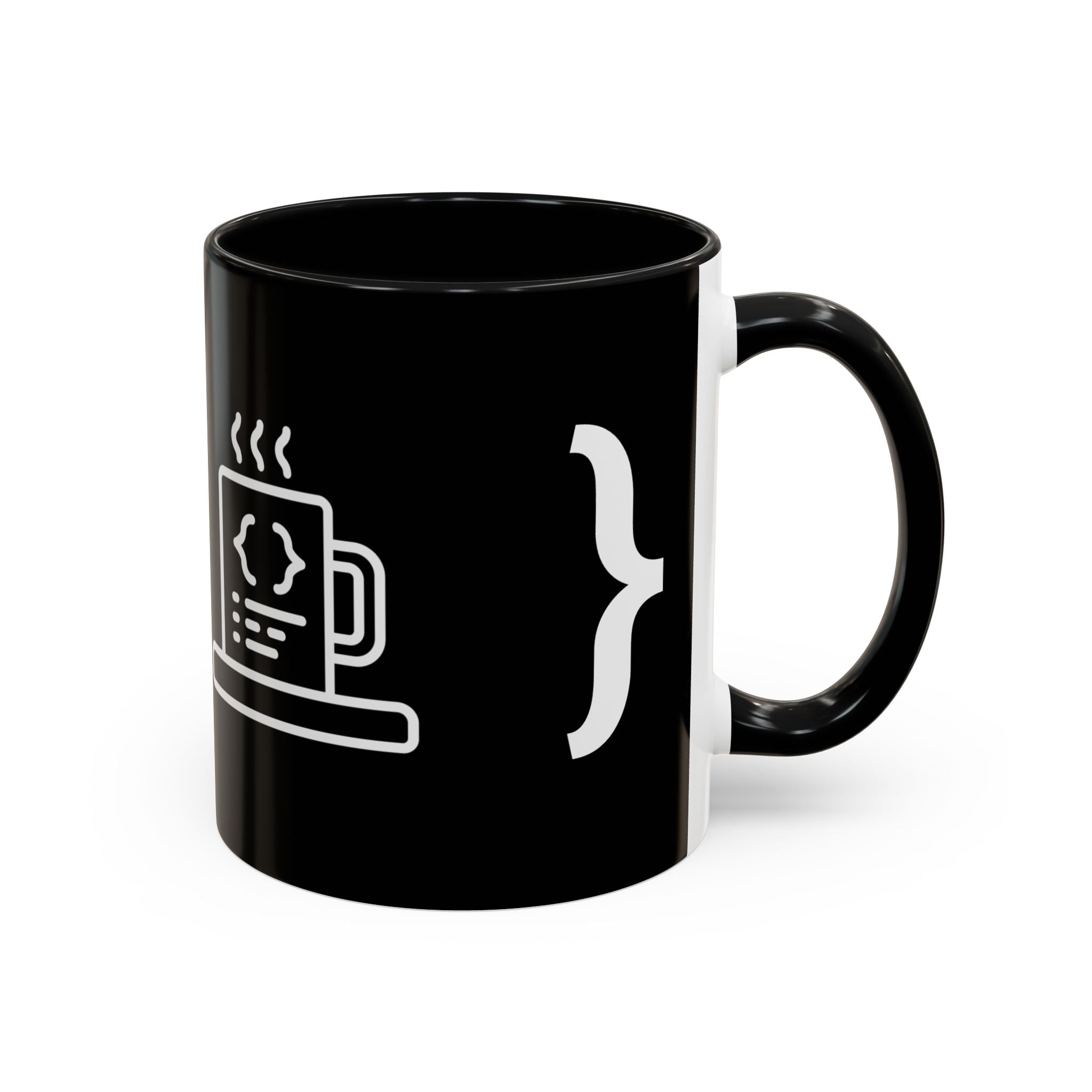 Binary Pulse: Minimalist White-on-Black Developer Mug