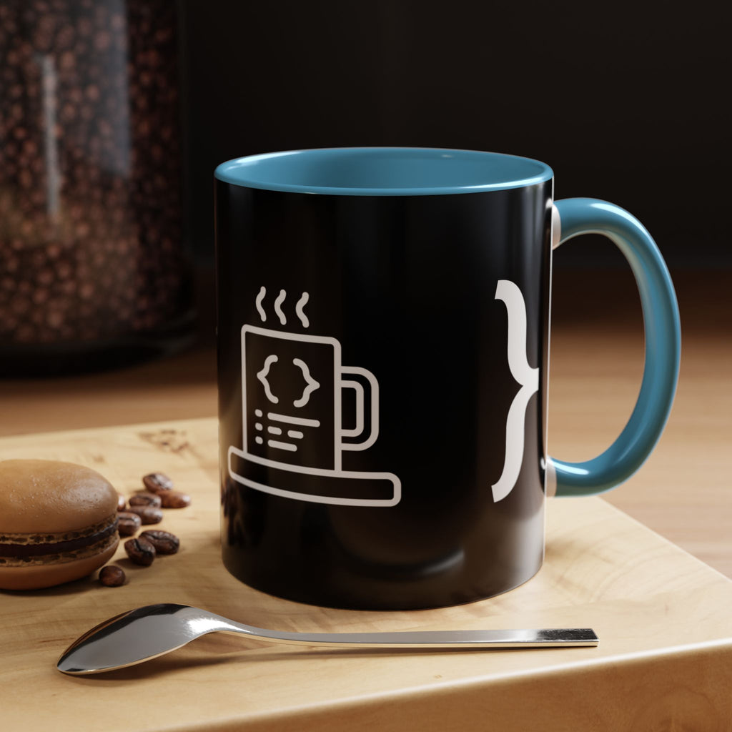 Binary Pulse: Minimalist White-on-Black Developer Mug