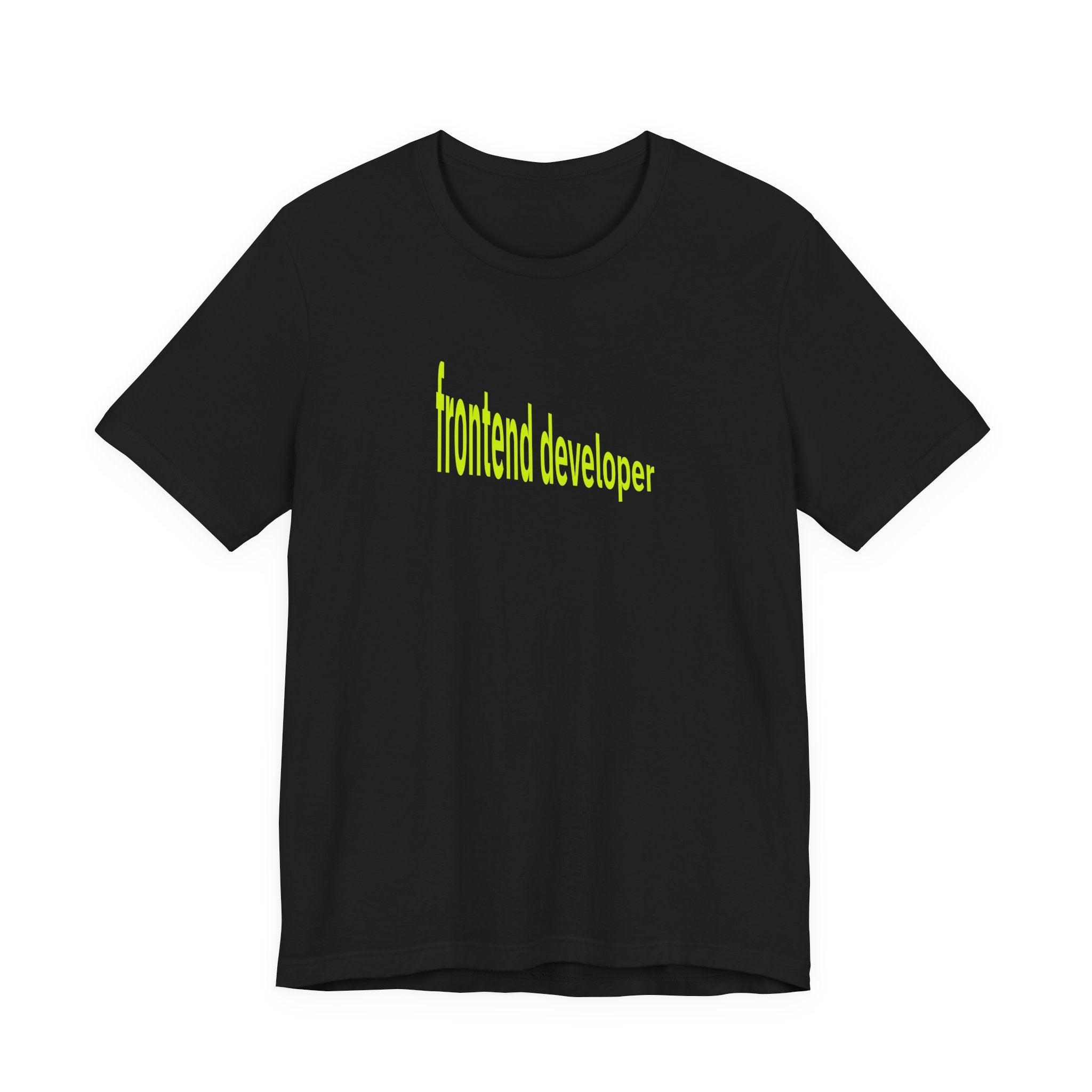 Frontend Developer T‑Shirt — Bright Neon Text Tee for Programmers