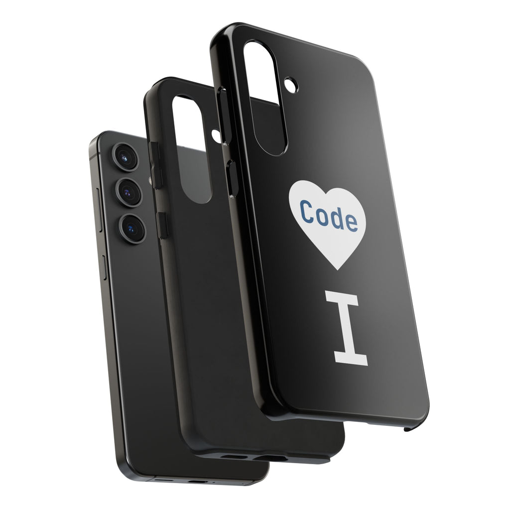 I <CODE> Heart Phone Case | Minimalist Developer Cover