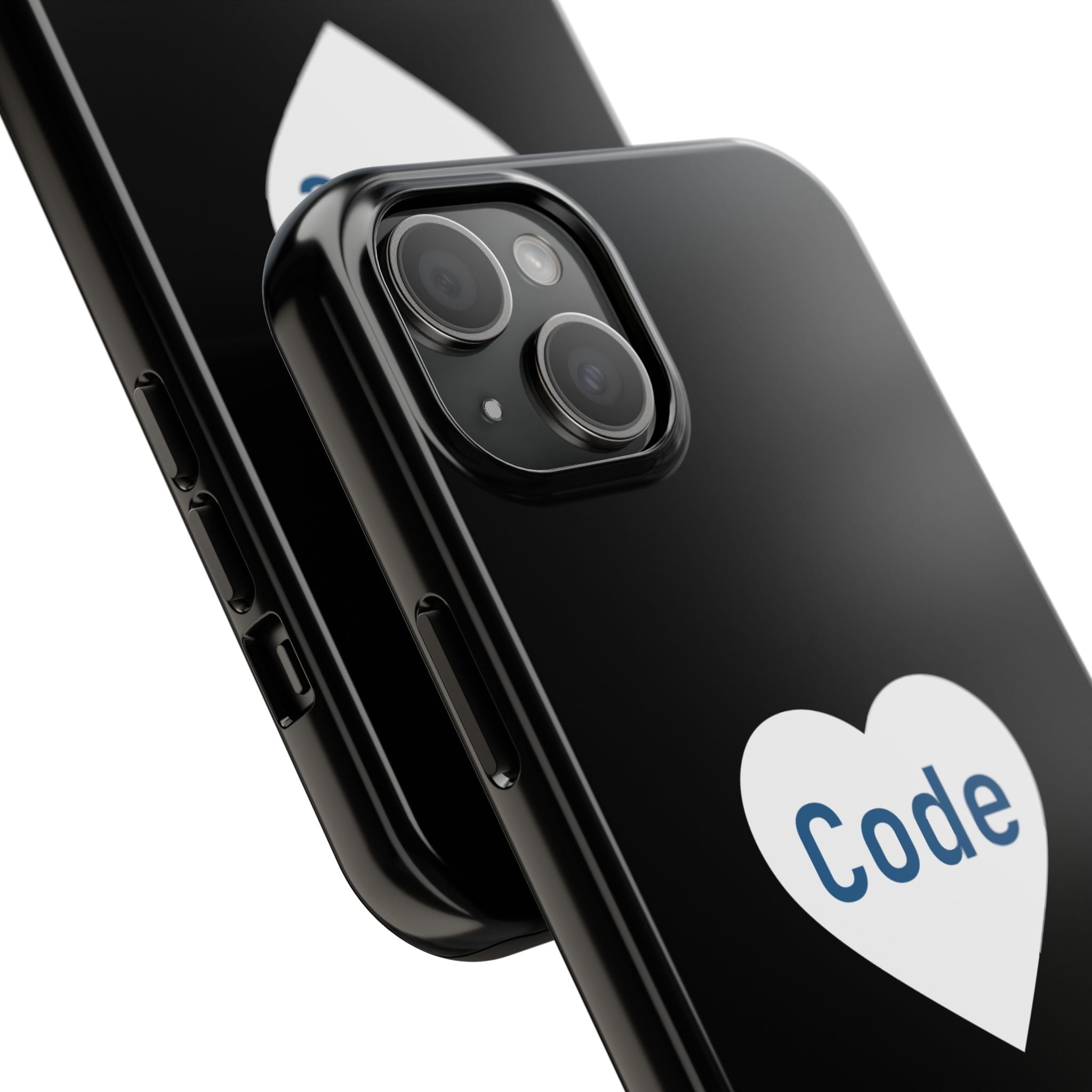I <CODE> Heart Phone Case | Minimalist Developer Cover