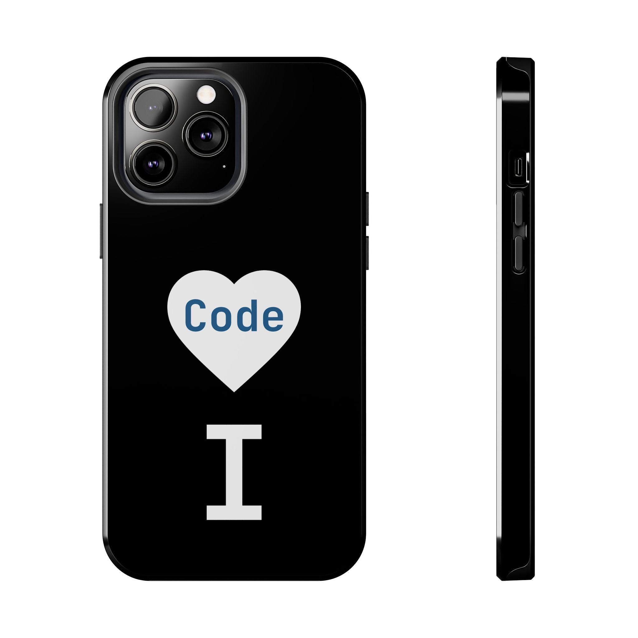 I <CODE> Heart Phone Case | Minimalist Developer Cover