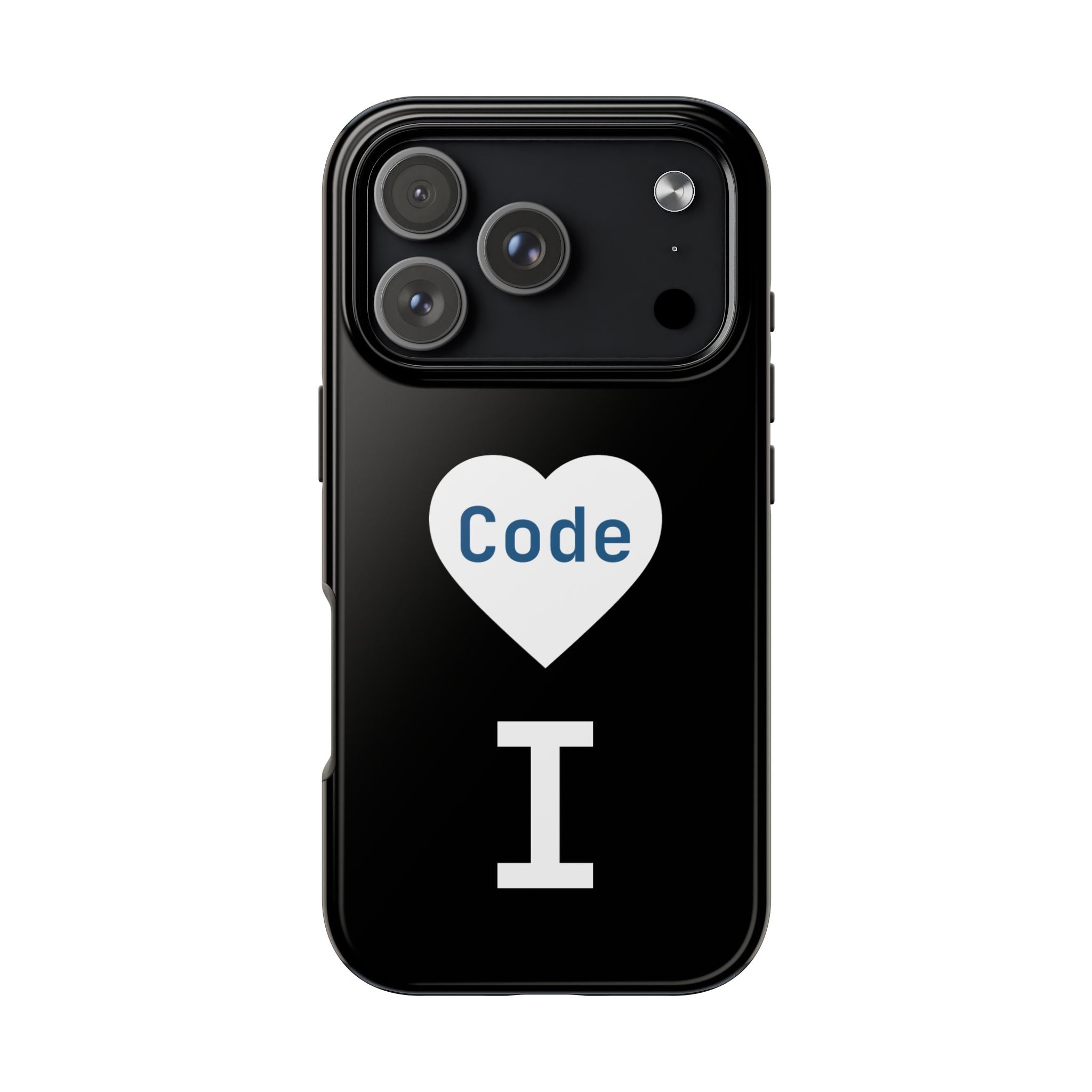 I <CODE> Heart Phone Case | Minimalist Developer Cover