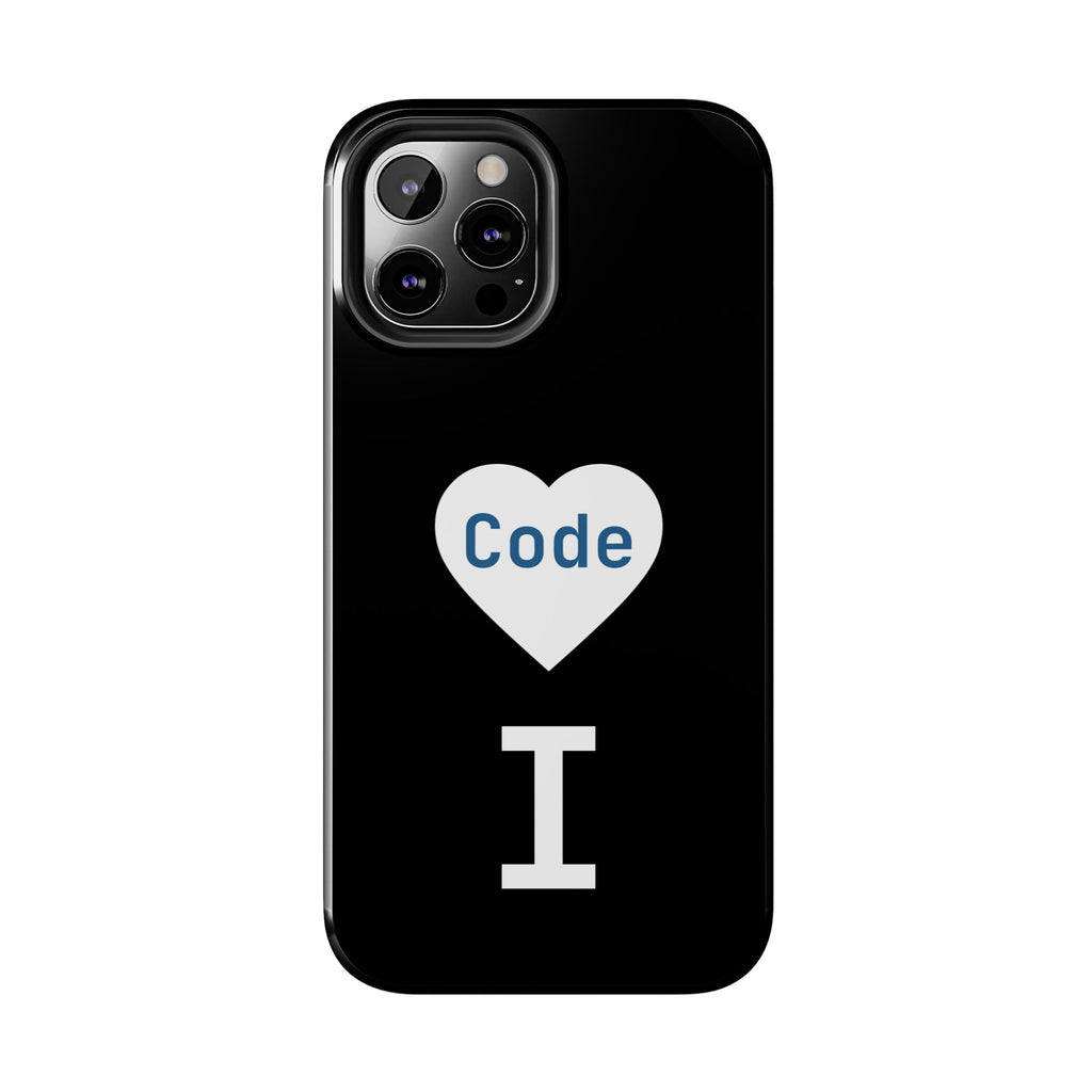 I <CODE> Heart Phone Case | Minimalist Developer Cover