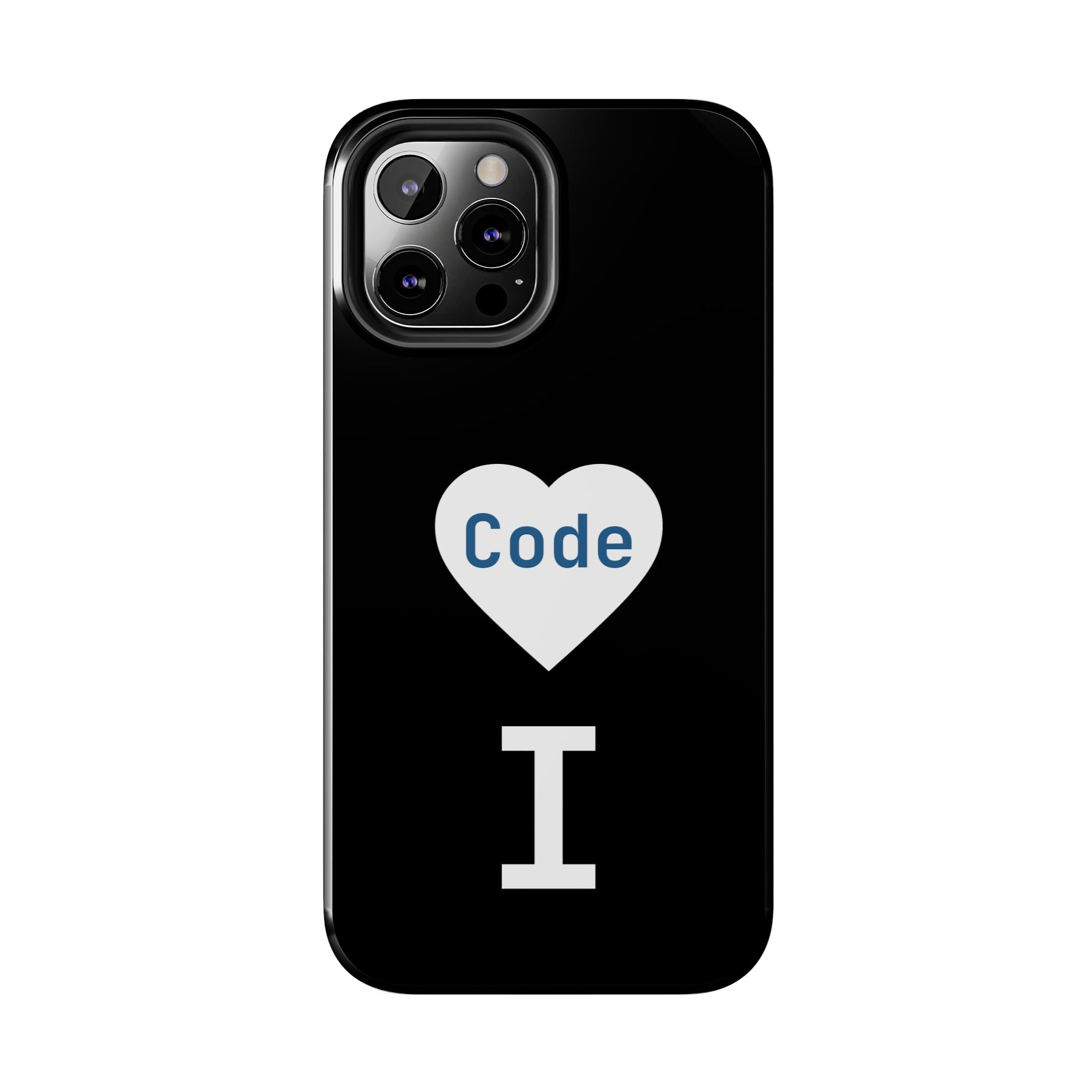 I <CODE> Heart Phone Case | Minimalist Developer Cover