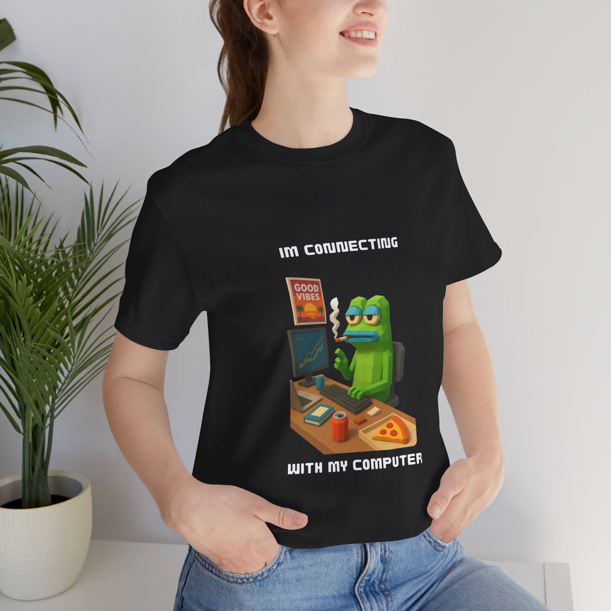Gamer Frog Tee — "Good Vibes" Desk Gaming T-Shirt