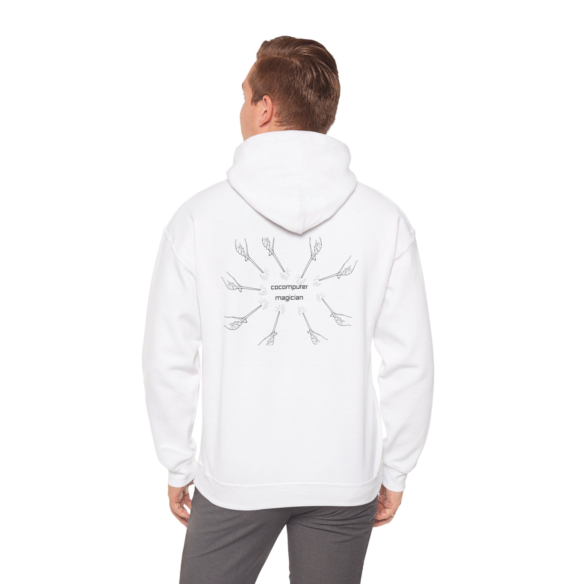Computer Magician Hoodie — Minimal Tech Graphic Pullover