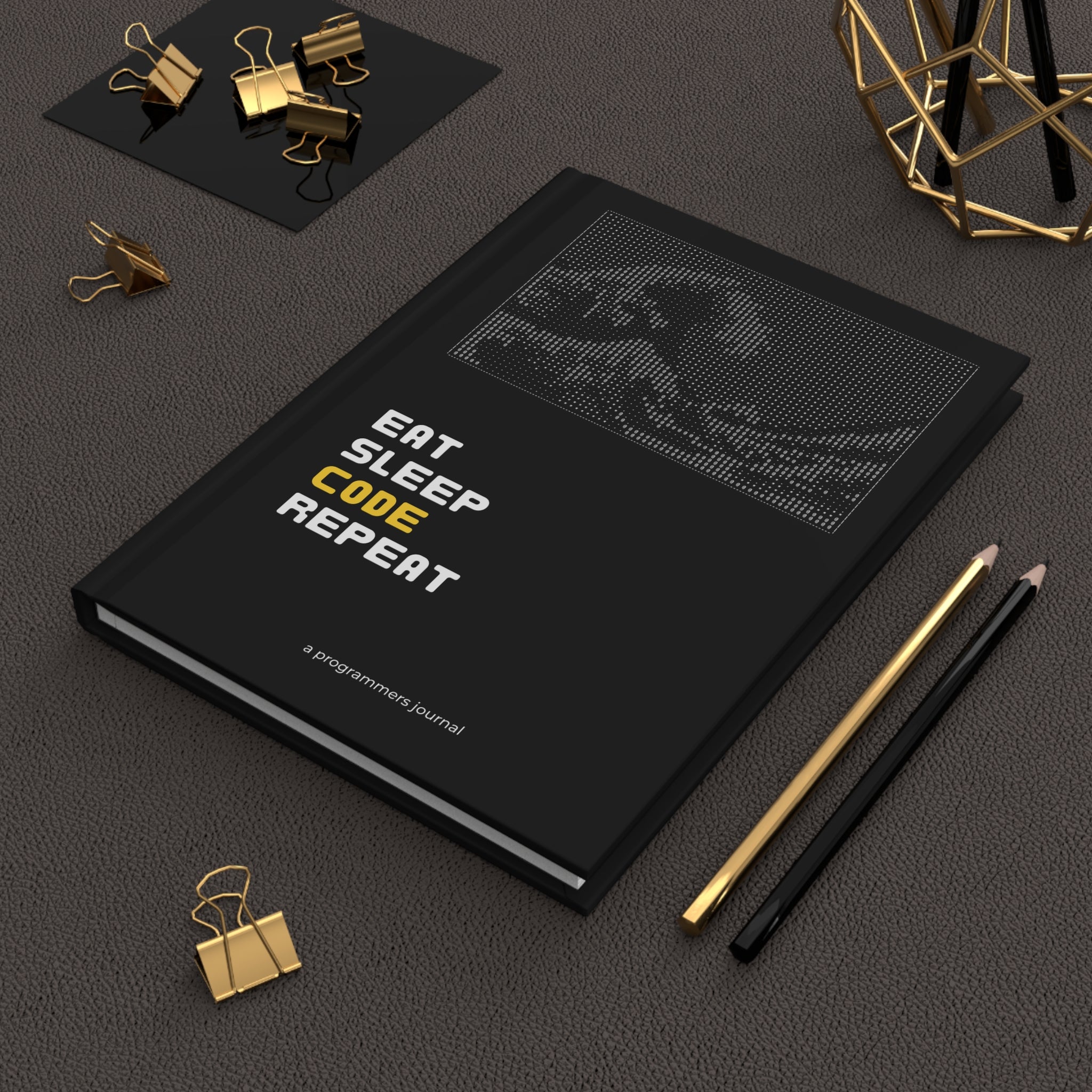 Programmer Hardcover Journal — "Eat Sleep CODE Repeat" Matte Notebook