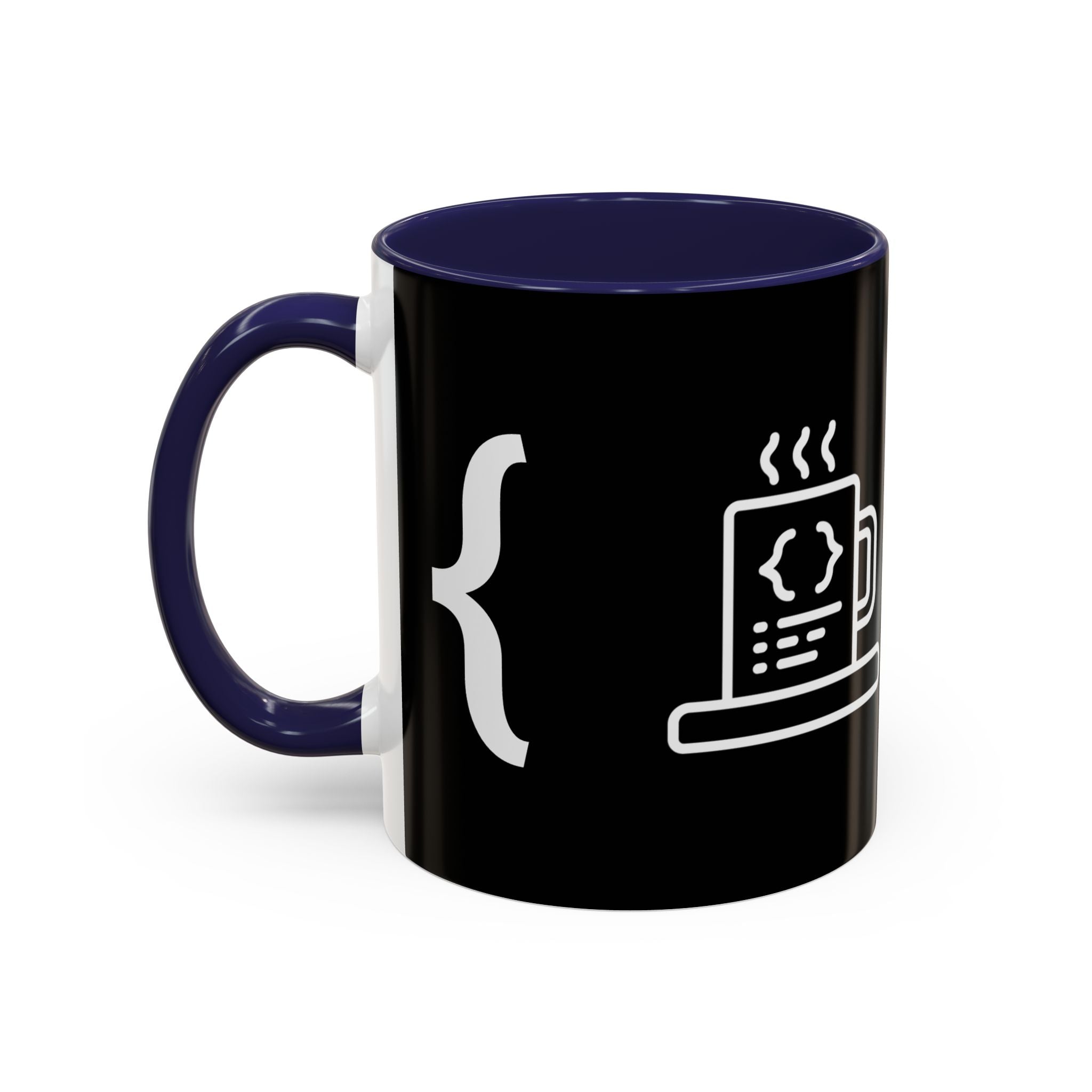 Binary Pulse: Minimalist White-on-Black Developer Mug