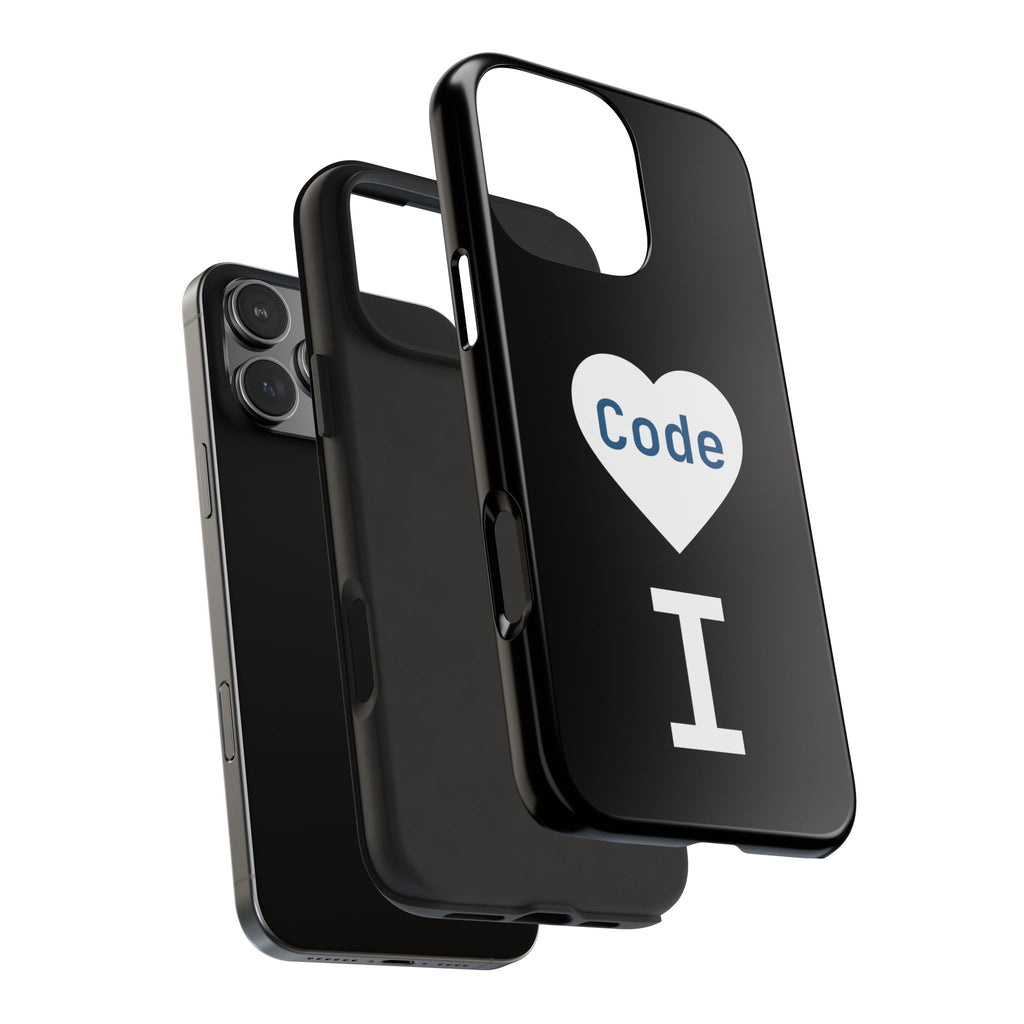 I <CODE> Heart Phone Case | Minimalist Developer Cover