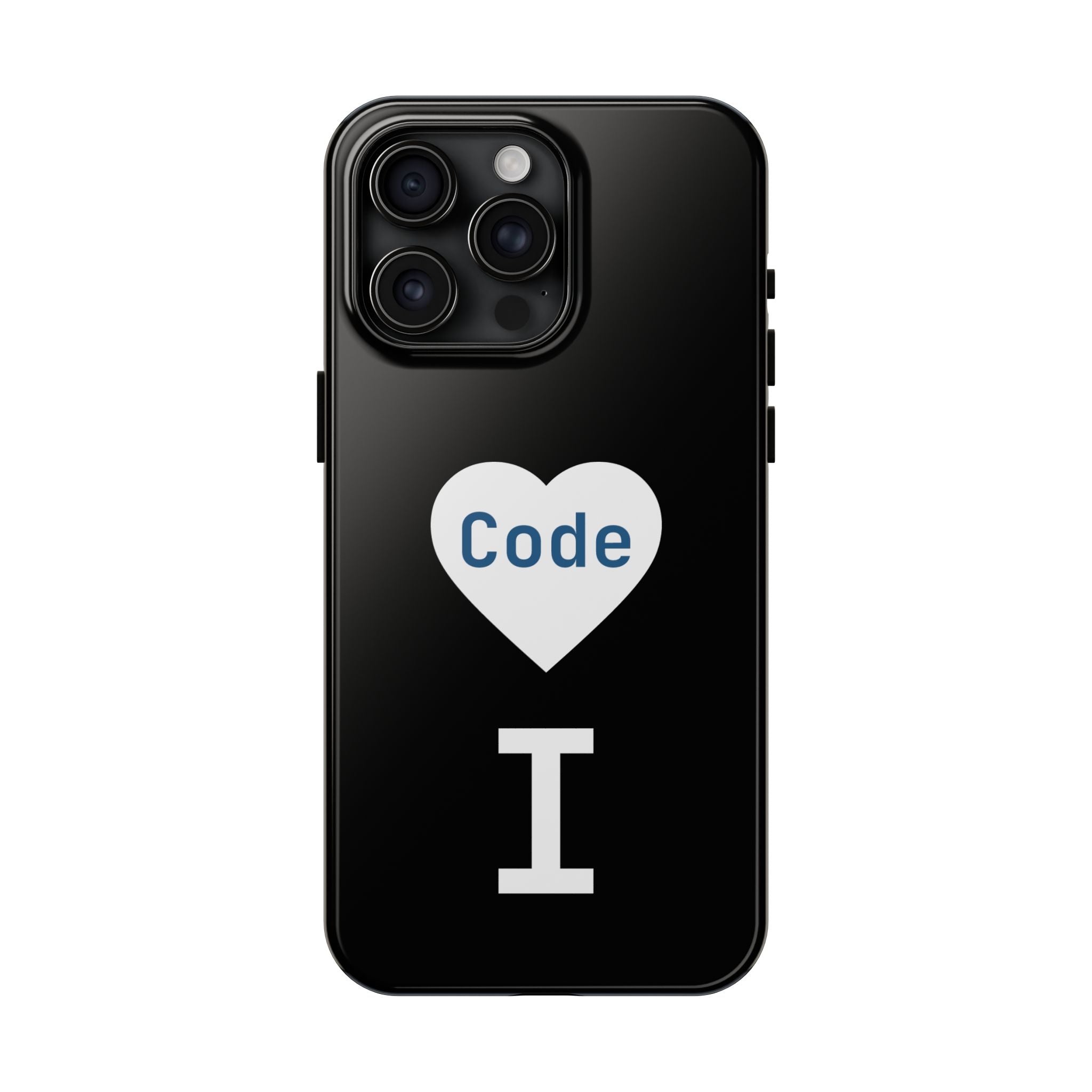 I <CODE> Heart Phone Case | Minimalist Developer Cover