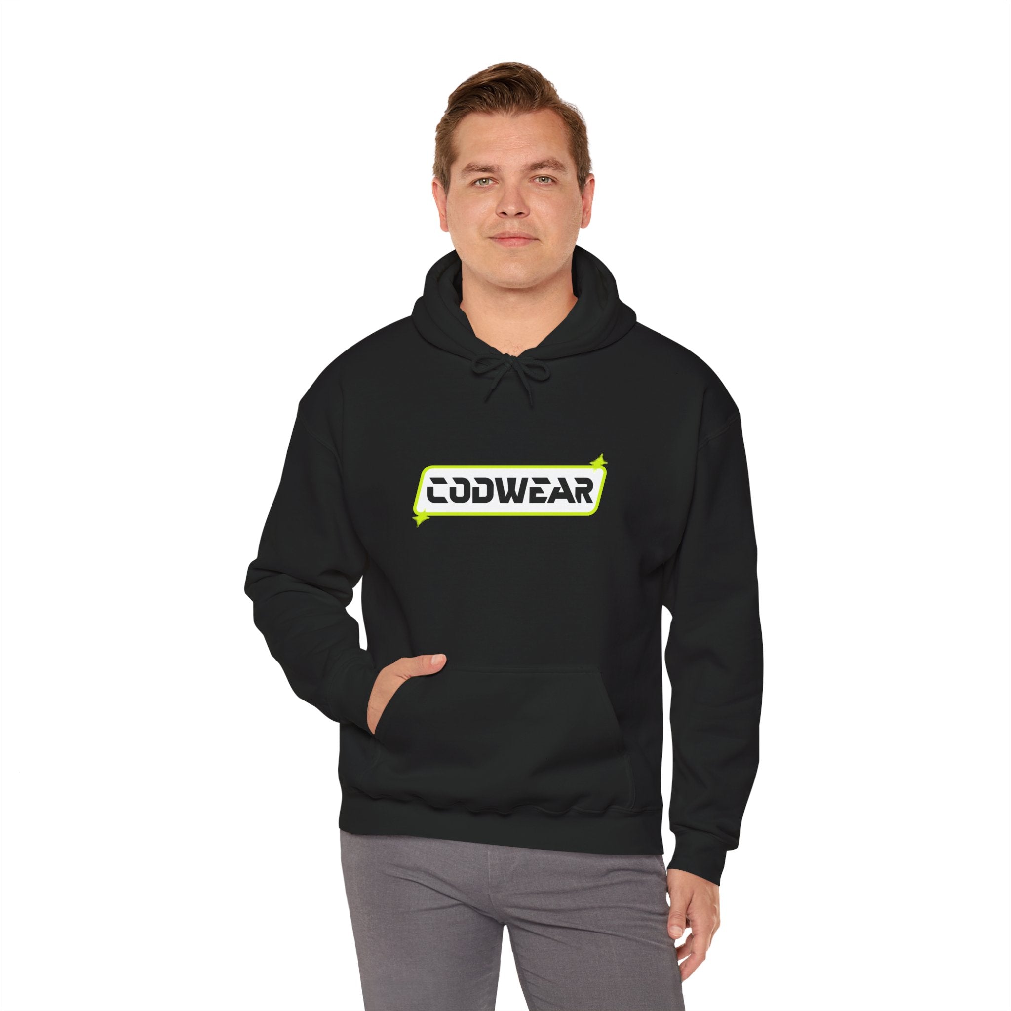 Codwear Logo Hoodie — Retro Neon Graphic Pullover