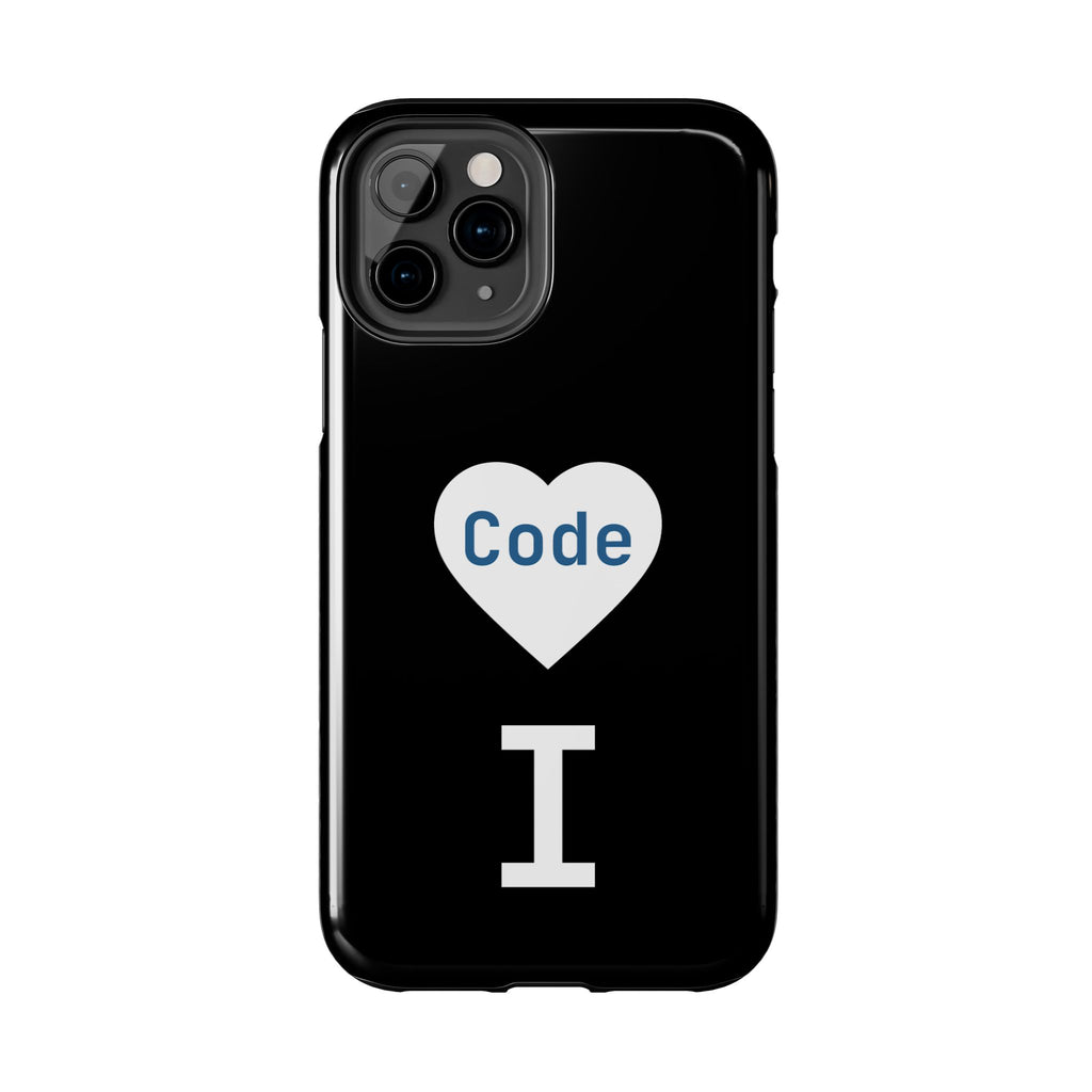 I <CODE> Heart Phone Case | Minimalist Developer Cover
