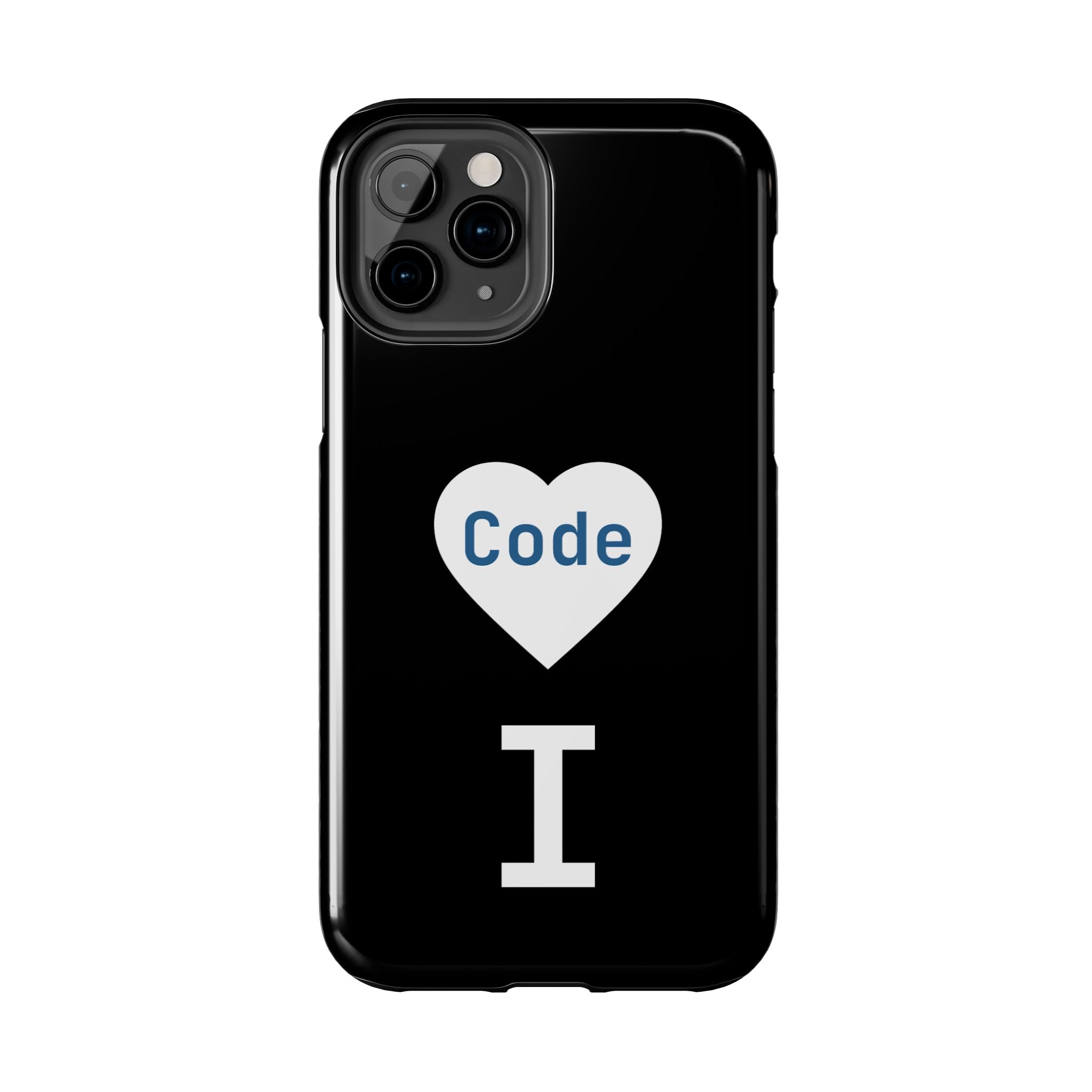 I <CODE> Heart Phone Case | Minimalist Developer Cover