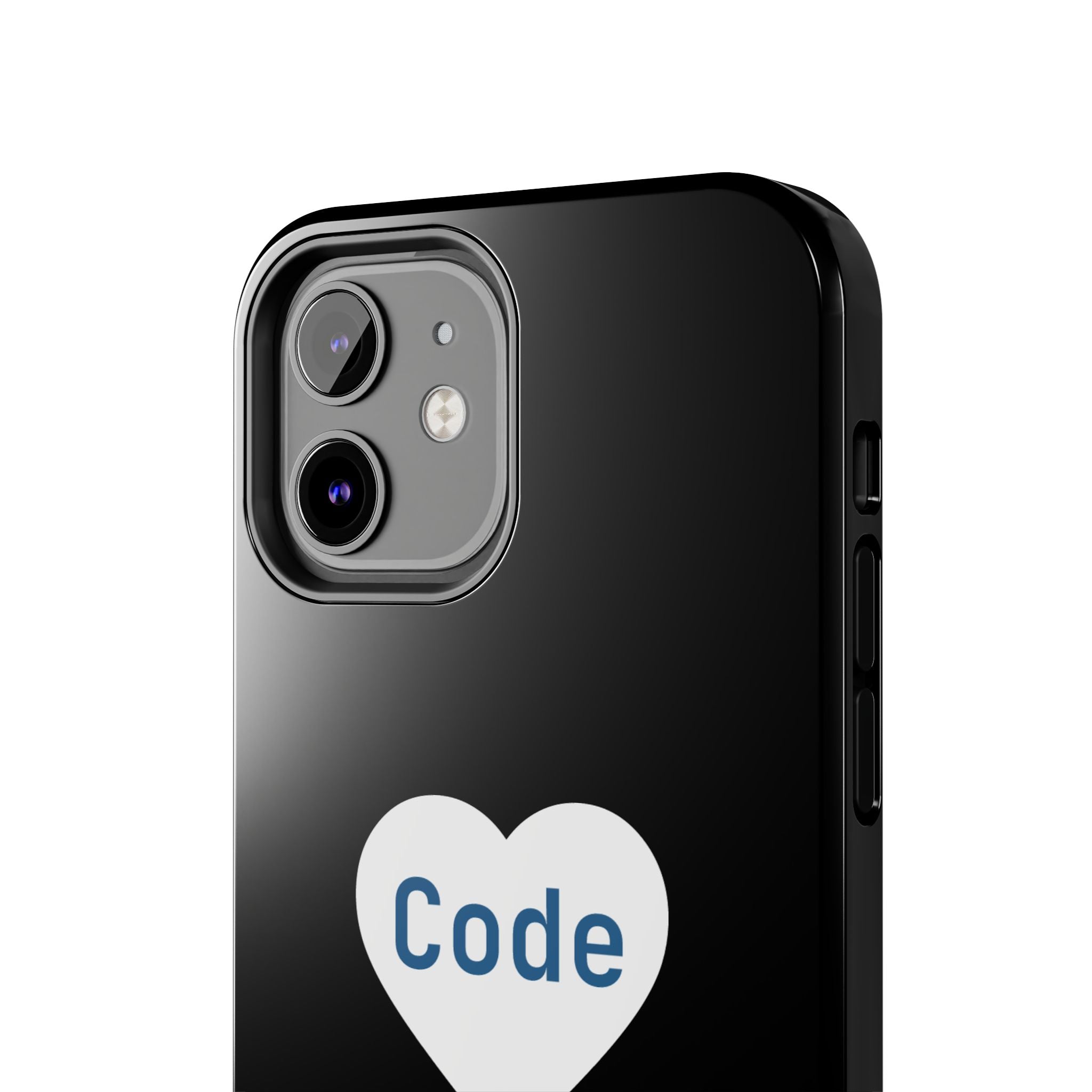 I <CODE> Heart Phone Case | Minimalist Developer Cover