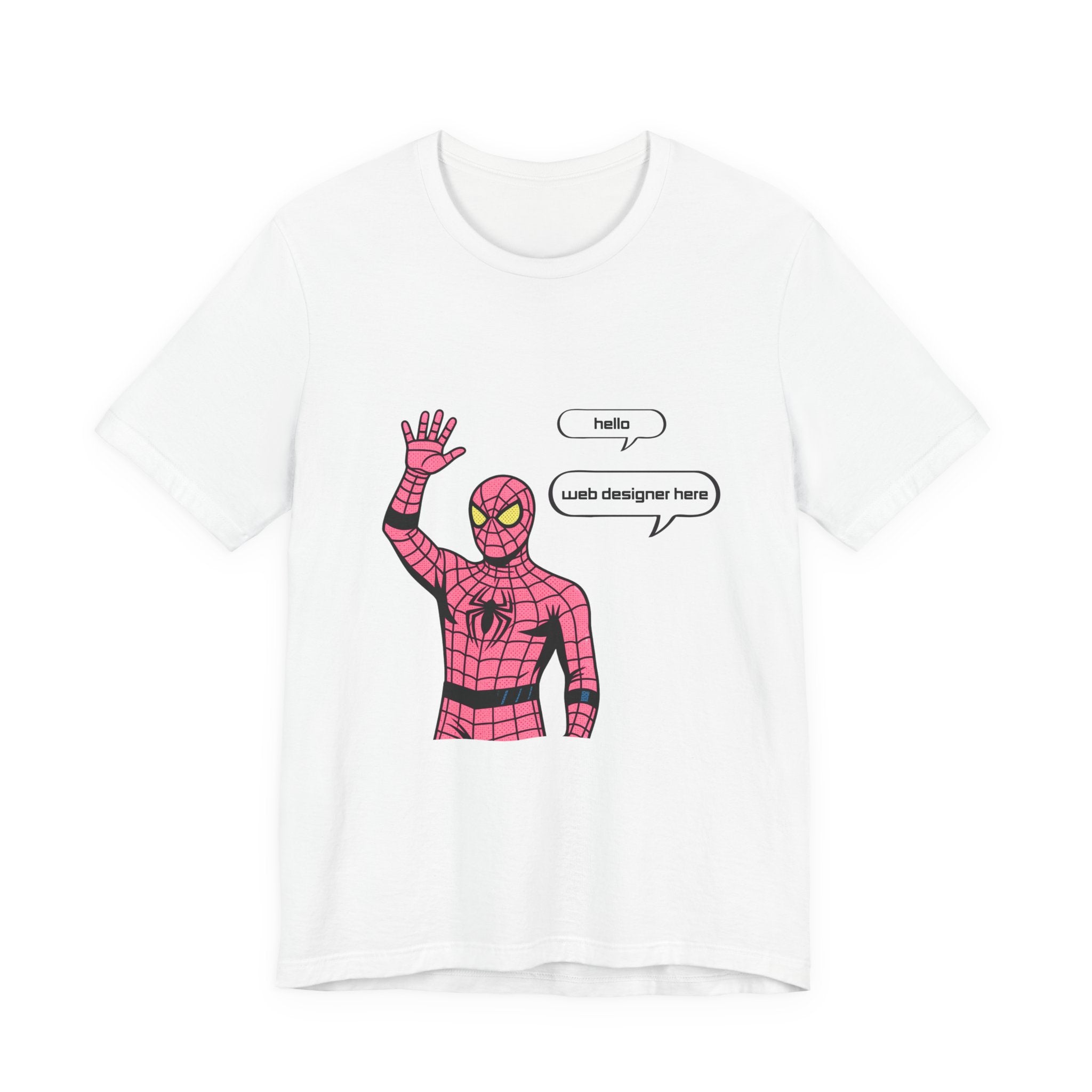 Spider Costume Tee — "hello web designer here" Graphic T-Shirt