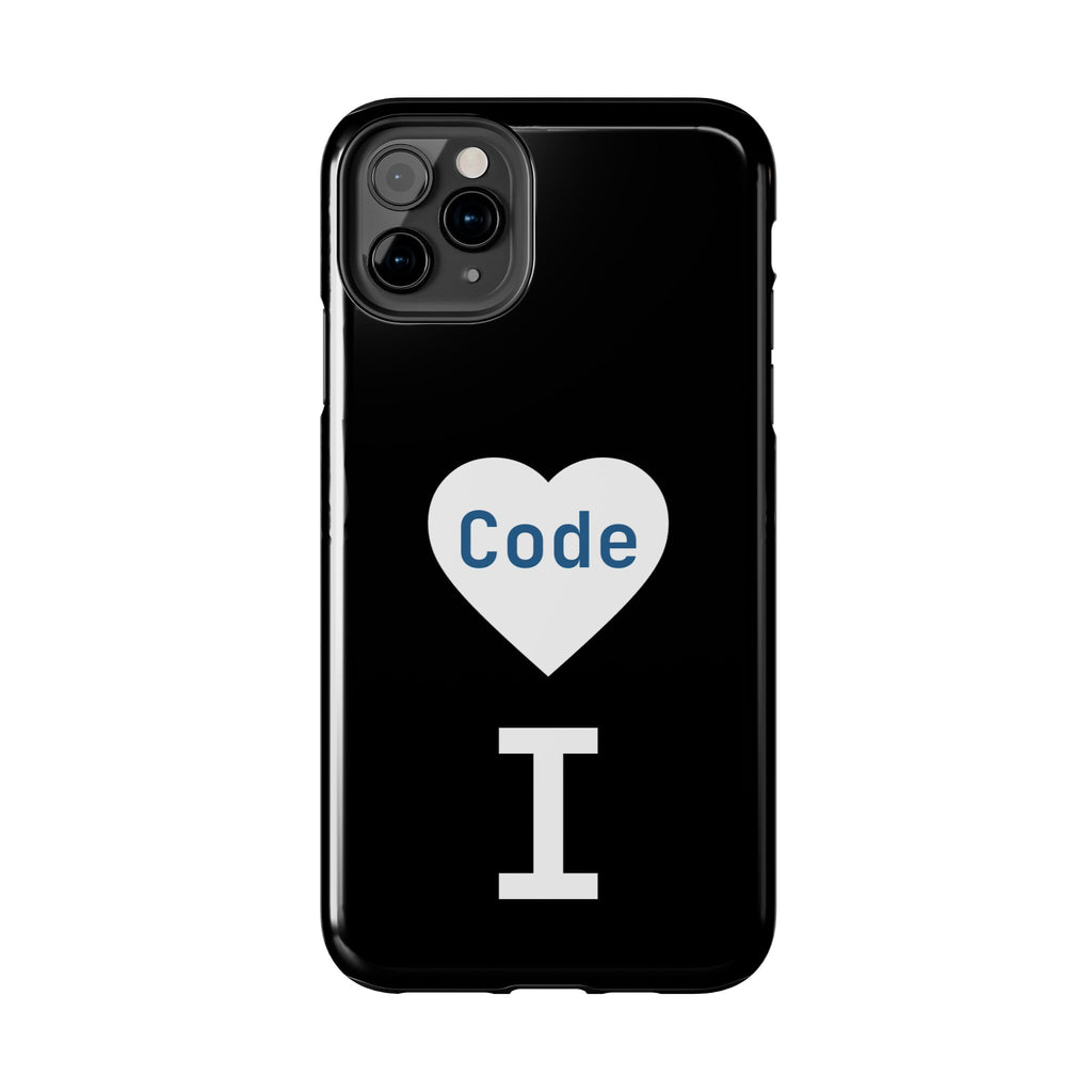 I <CODE> Heart Phone Case | Minimalist Developer Cover