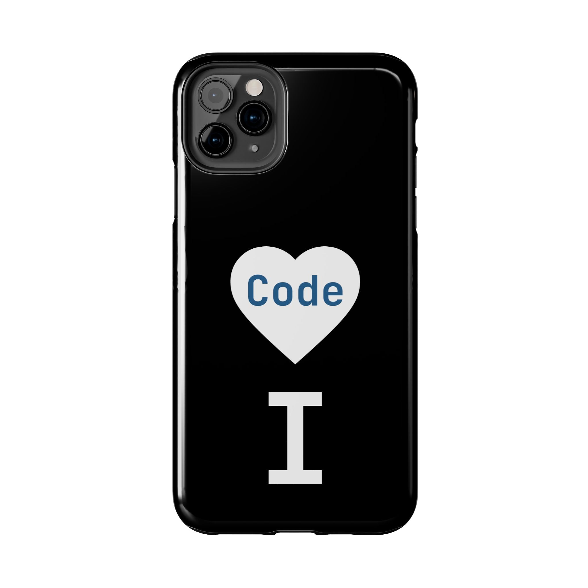 I <CODE> Heart Phone Case | Minimalist Developer Cover