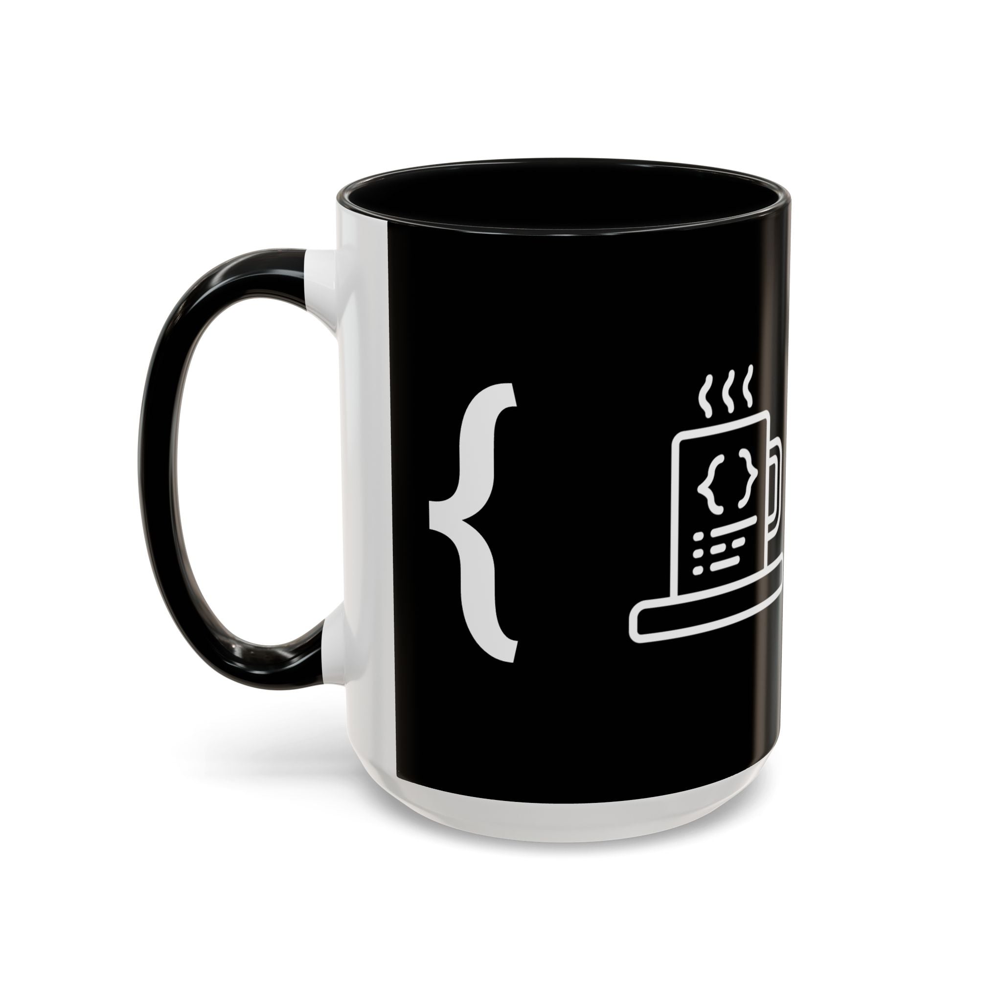 Binary Pulse: Minimalist White-on-Black Developer Mug