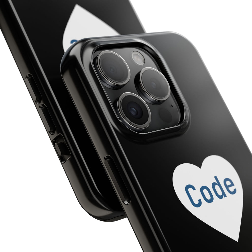 I <CODE> Heart Phone Case | Minimalist Developer Cover
