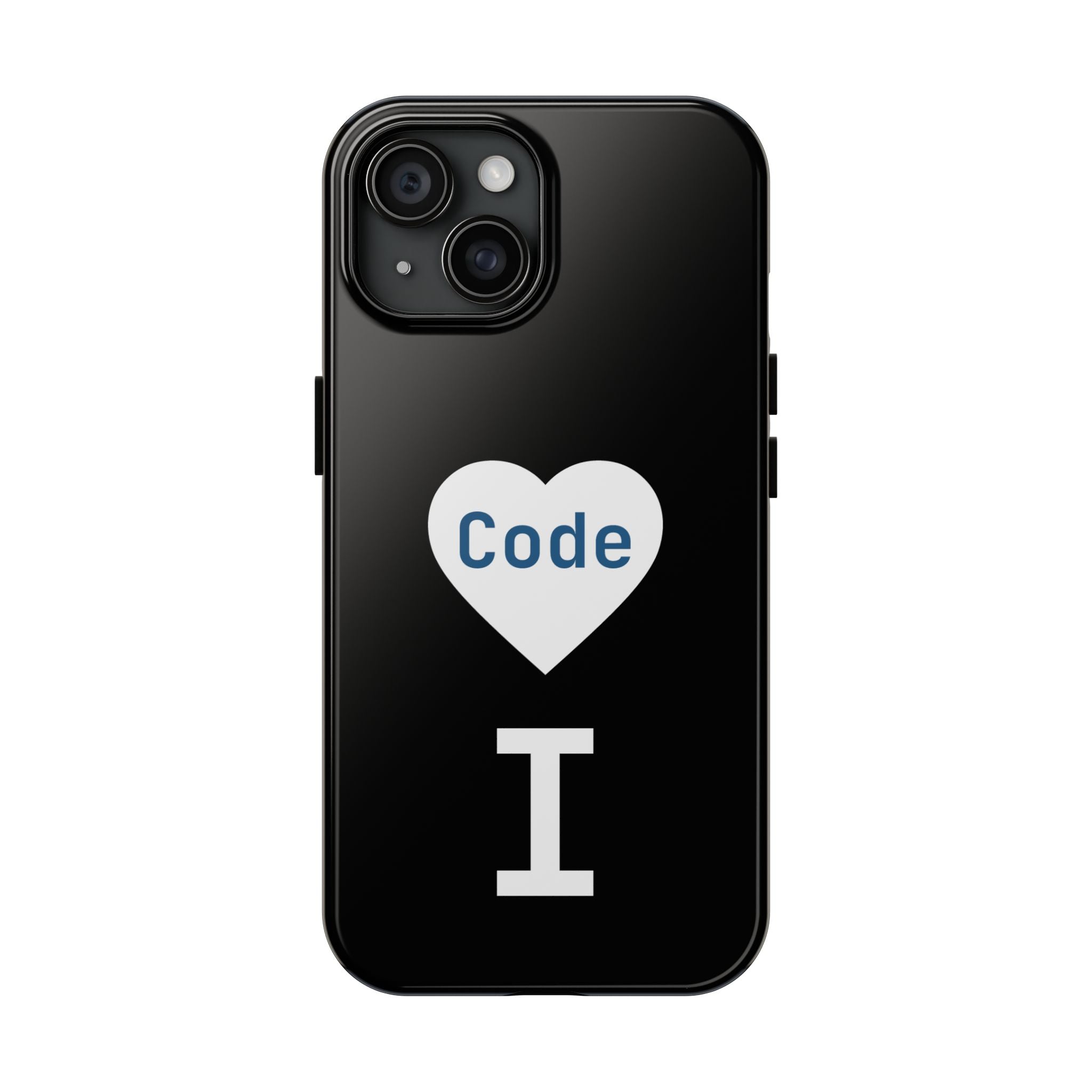 I <CODE> Heart Phone Case | Minimalist Developer Cover