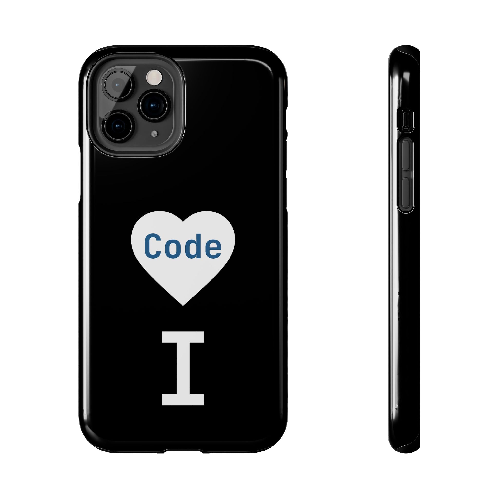 I <CODE> Heart Phone Case | Minimalist Developer Cover