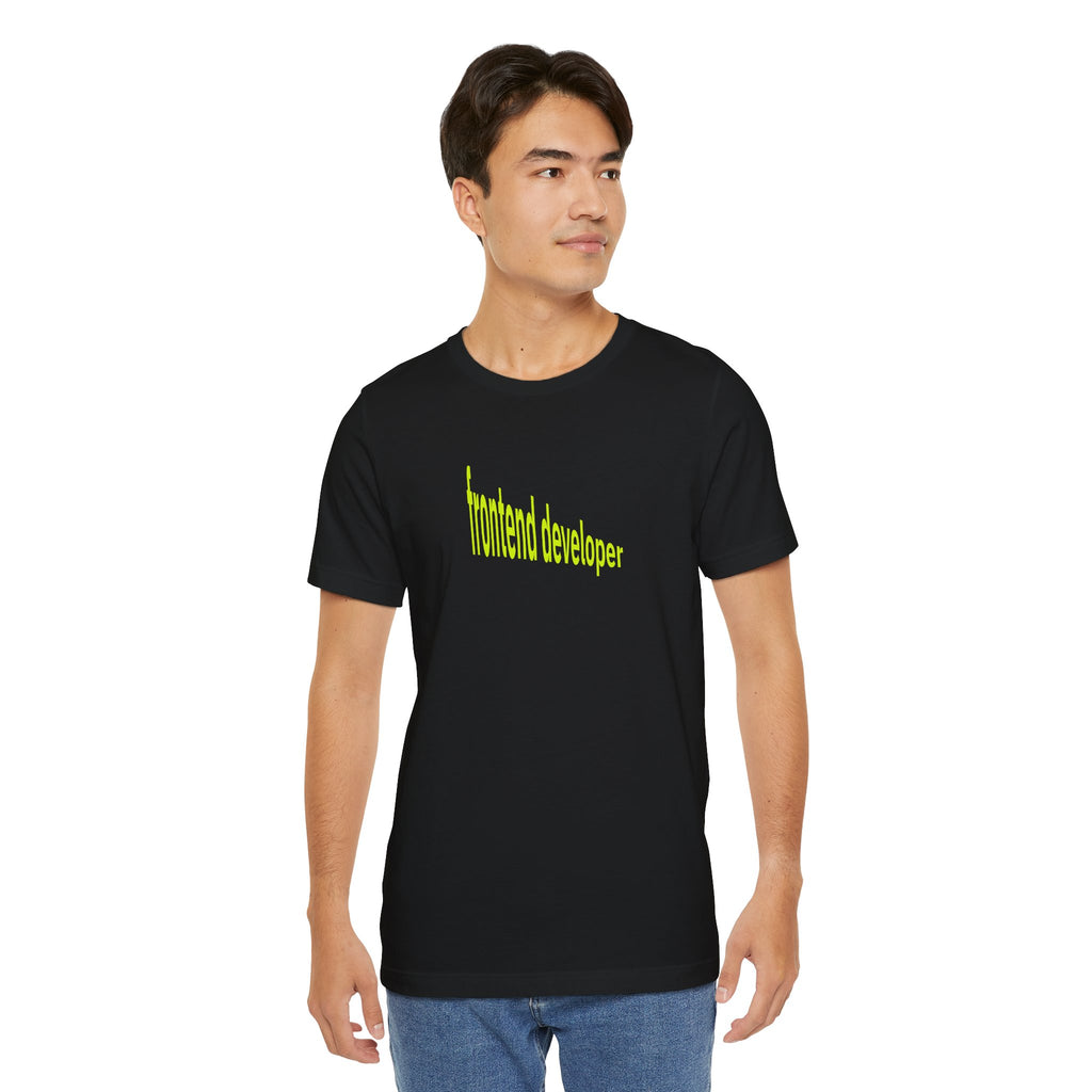 Frontend Developer T‑Shirt — Bright Neon Text Tee for Programmers
