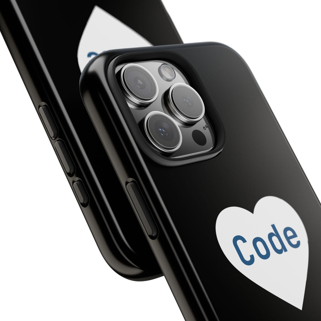 I <CODE> Heart Phone Case | Minimalist Developer Cover