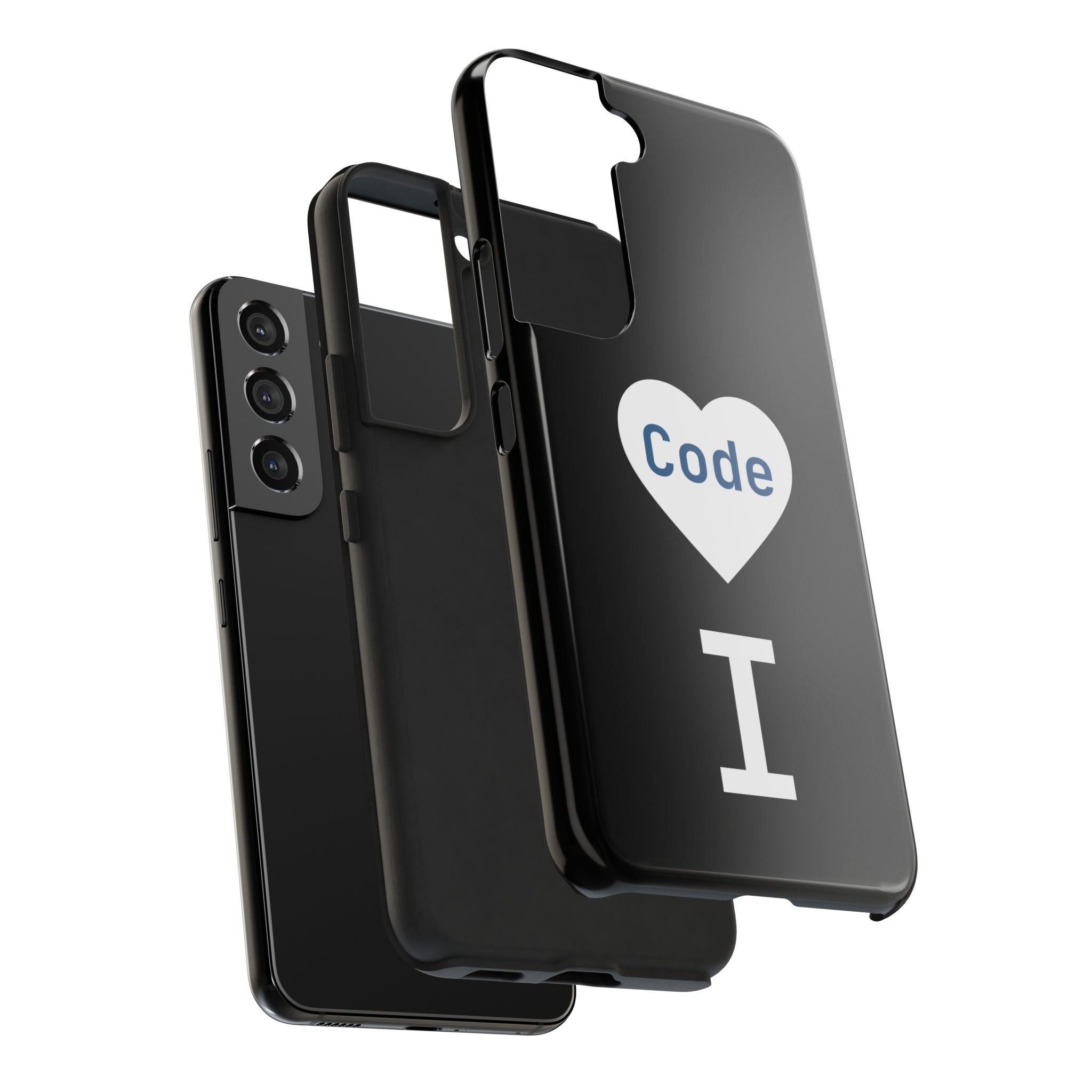I <CODE> Heart Phone Case | Minimalist Developer Cover