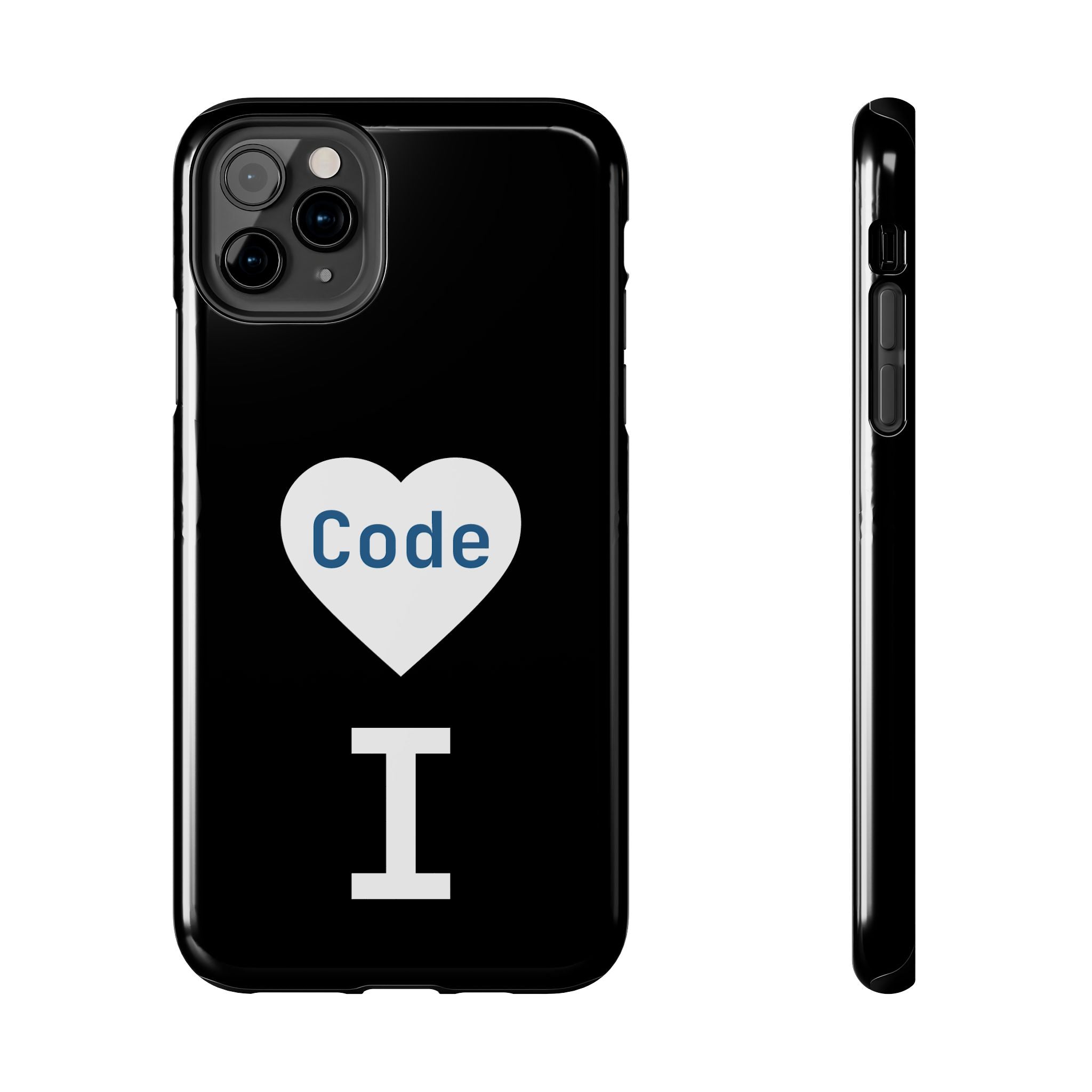 I <CODE> Heart Phone Case | Minimalist Developer Cover