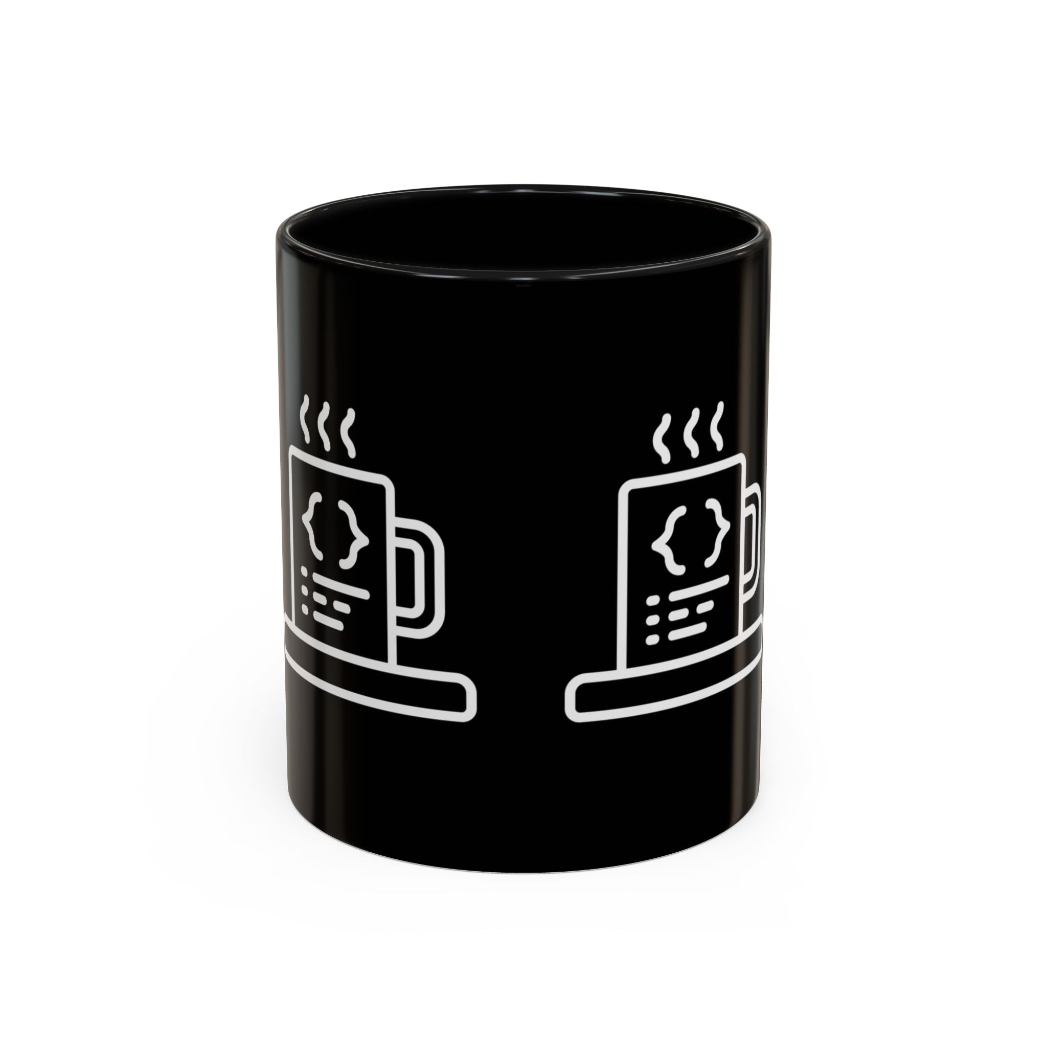 Binary Pulse: Minimalist White-on-Black Developer Mug