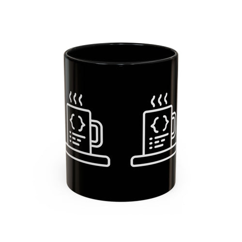 Binary Pulse: Minimalist White-on-Black Developer Mug