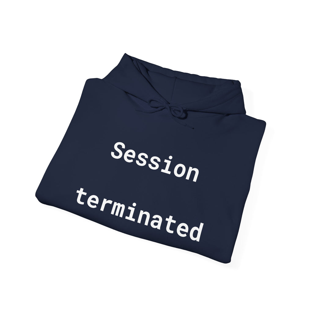 Session Terminated Hoodie — Retro Computer Vaporwave Tech Sweatshirt